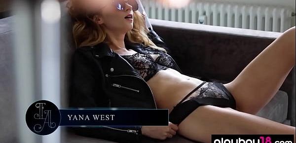  Busty ukrainian babe Yana West presenting a sensual striptease